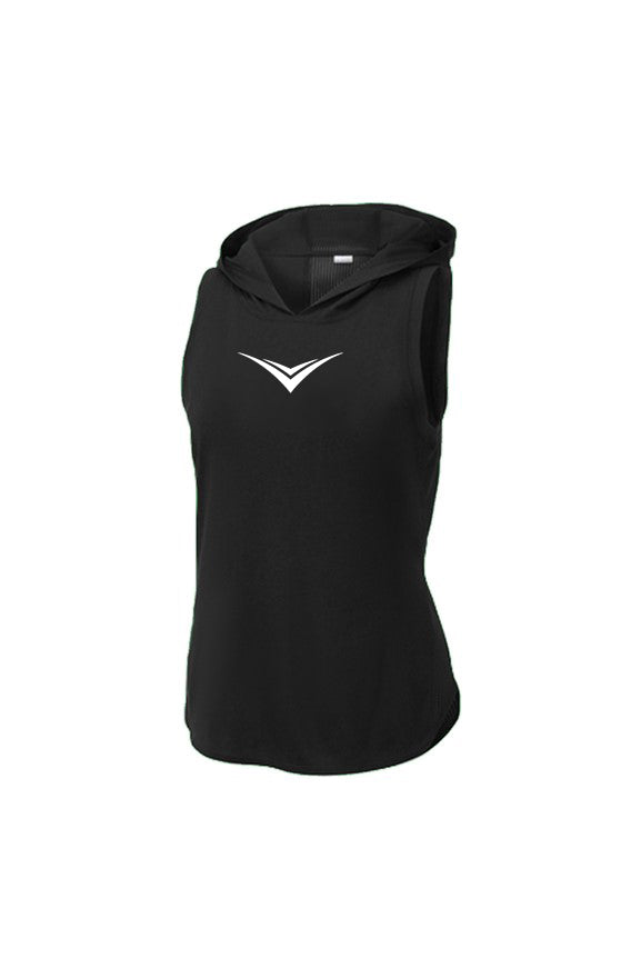 SPORT TEK Black Black Triad Solid Hoodie Tank LST4