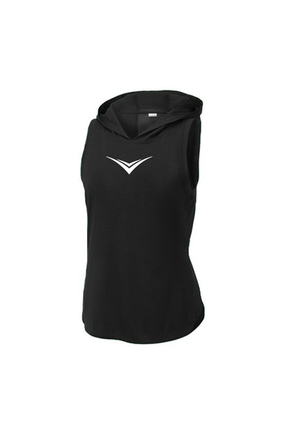 SPORT TEK Black Black Triad Solid Hoodie Tank LST4
