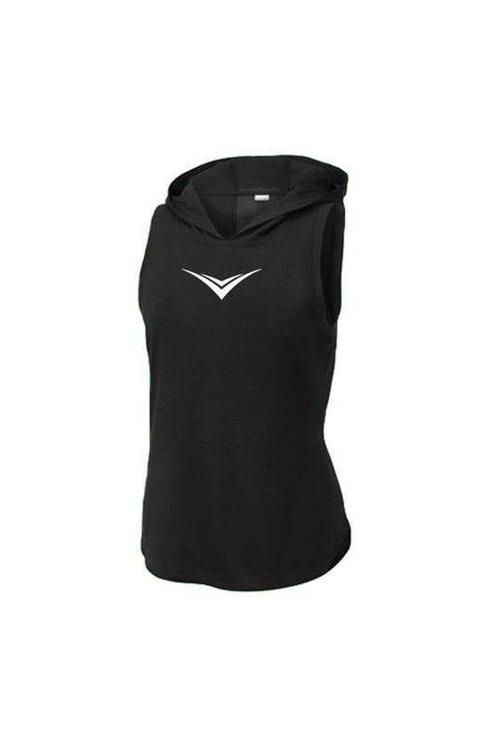SPORT TEK Black Black Triad Solid Hoodie Tank LST4